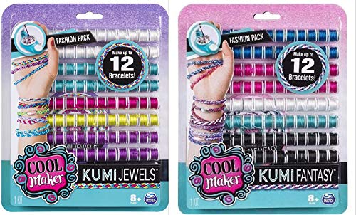 Cool MAKER - KumiColors Fashion - Recarga - Set - Fantasy + Jewels - 192 bobinas de hilo.