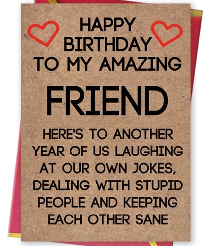 Ziwenhu Best Friend Birthday Gifts for Women Female, Best Friend Birthday Card for BFF, Humor...