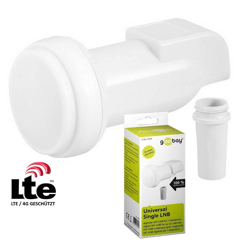 Mini chaîne satellite 42cm avec trépied 1,5m - Antenne haute performance 42cm 0,1dB - Super LNB + kit de connexion [10m câble coaxial 120dB - 2 connecteurs] - Pour voyage camping maison, 1 connexion