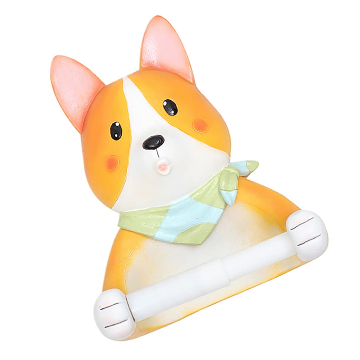 Portarrollos de Papel Higiénico Colgante Forma de Corgi de Resina | 1, Diseño de Perro, Almacenamiento de Pañuelos, Decoración Mural, Estilo Compacto