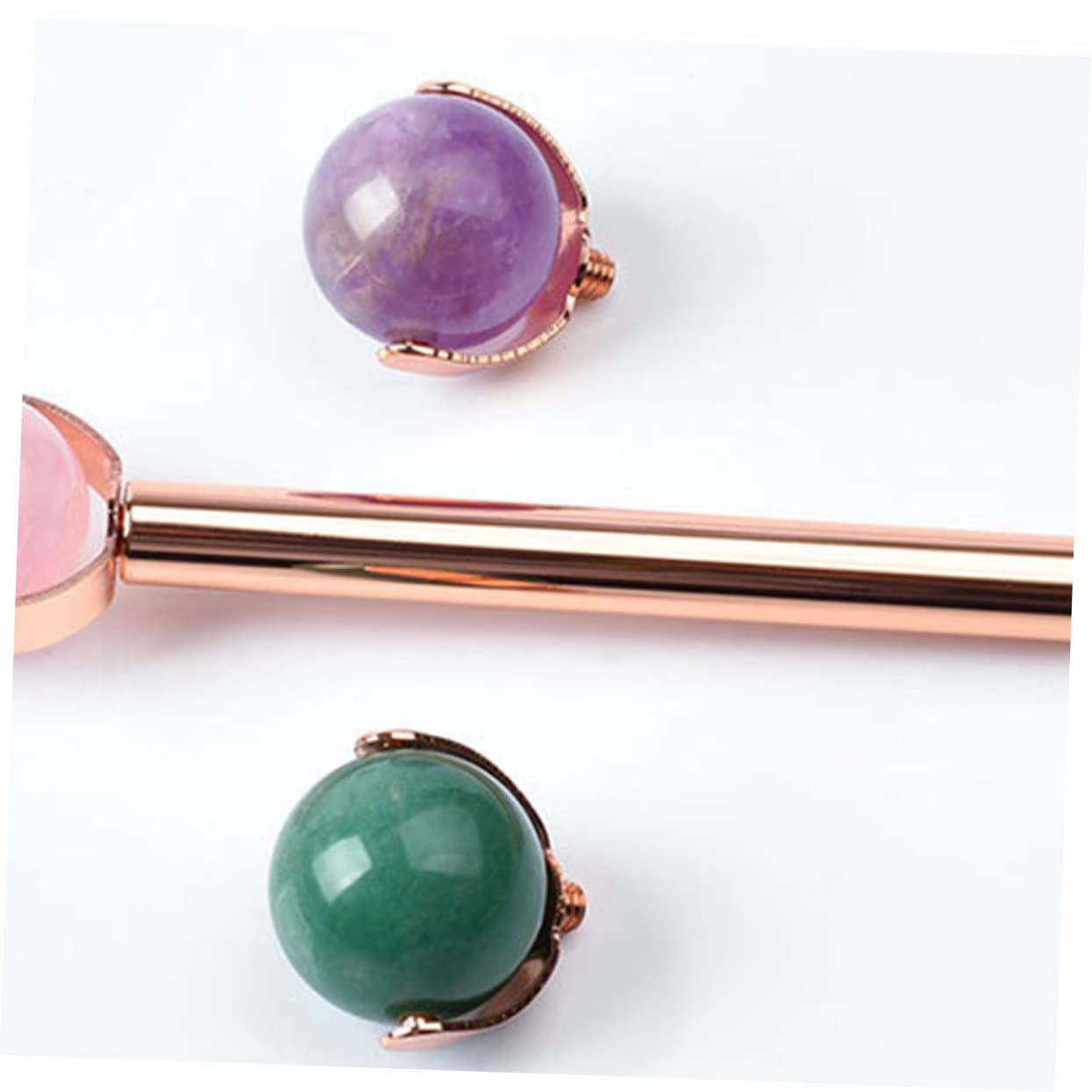 FRCOLOR Lot De 3 Rouleaux De Massage Pour Le Visage Entraînement Musculaire Beauté Soins De La Peau De Jade Anti-gonflements