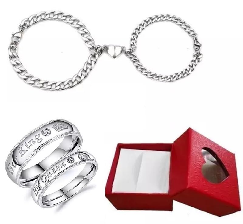 DF Store Love Gift for Girls, Boys - Couple Ring Set, Couple Magnet Heart Bracelet and Love Gift - Gift for Couple (B0CWD711WV) Amazon Price History, Amazon Price Tracker