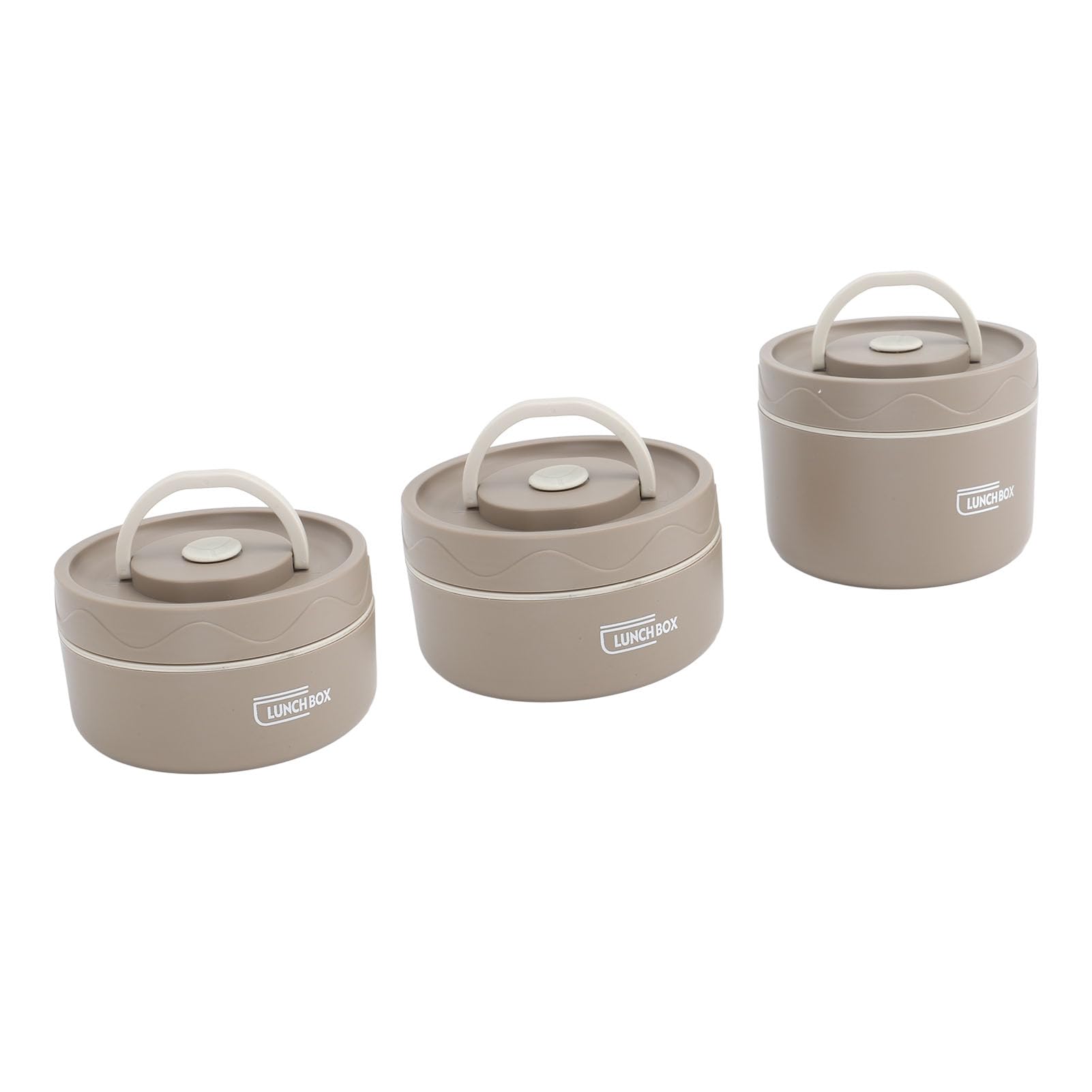 Cocoarm Contenitore per Il Pranzo Coibentato in Acciaio Inossidabile 304, Box Termico Rotondo Sigillato, con Borsa Termica, Contenitore per Il Pranzo Portatile (3 Cartone)