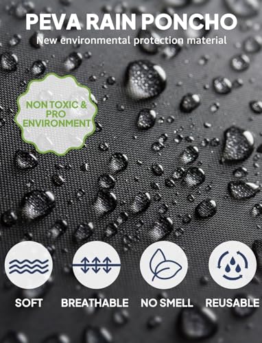 ANYOO Rain Ponchos for Adult Emergency Raincoats Reusable Hooded Rain Jackets for Men Women(2 pack)4