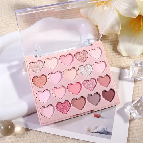 Image of SUAKE Nude Pink Eyeshadow Palette, Matte & Shimmer, High Pigmented 20 Colors Brown Purple Eye Shadow Primers for Eye Makeup, Korean Powder Palet de sombras de ojos(02)