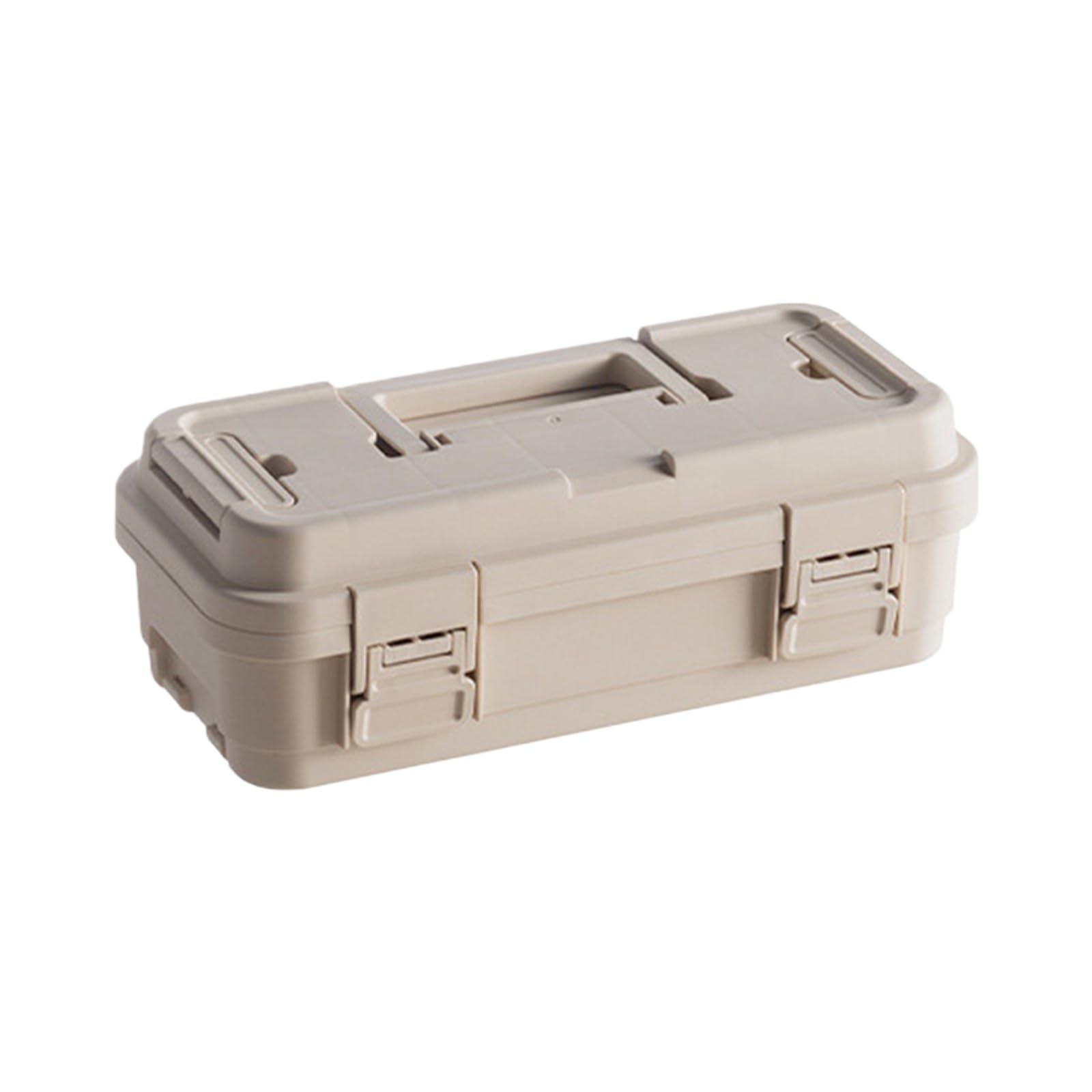 Msioytog S Khaki Tool Organizers Storage Box For Home And Camping Secure Closure Layered Compartments 6.5L And 4L Sizes Tool Storage Box