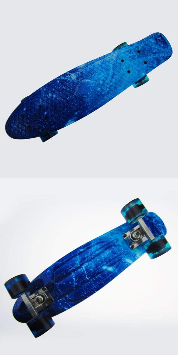 Étoile Imprimer Exporter Astuce PP en Plastique Penny Petit Conseil De Poisson Enfants Adulte À Quatre Roues Skate Skate Planche À roulettes Penny Board (Taille : 27 inches)