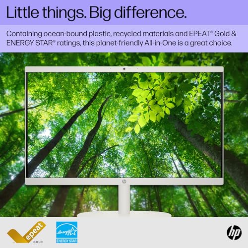 Image of HP 22 inch All-in-One Desktop PC, FHD Display, Intel N200, 8 GB RAM, 256 GB SSD, Intel UHD Graphics, Windows 11 Home, 22-dg0012 (2024)