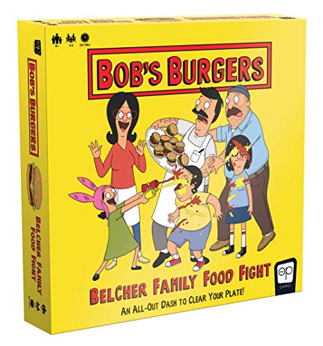 USAOPOLY Bob's Burgers: Belcher Family Food Fight Board Game | Fast-Paced Dice Game to Clear Your Plate | Featuring Custom Bobs Burgers Artwork from Fox Animation Studios