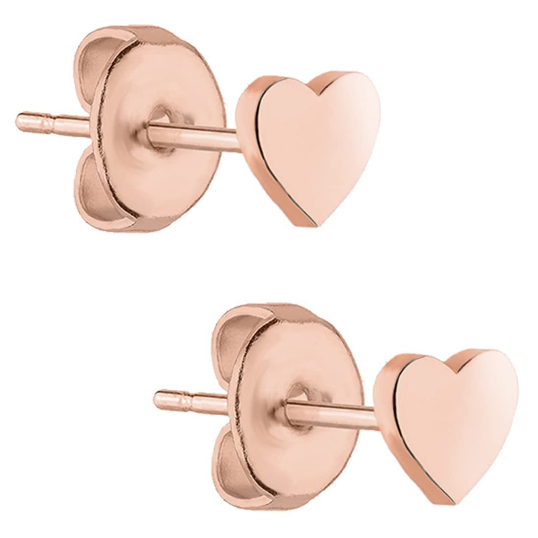 BONNYBIRD® Wasserfeste Edelstahl Herz Ohrringe Damen in Silber, Gold & Roségold, Hypoallergen dank medizinischem Chirurgenstahl