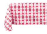 Yourtablecloth Checkered Vinyl Tablecloth with Flannel Backing for Restaurants, Picnics, Bistros, In