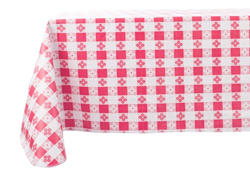 Yourtablecloth Checkered Vinyl Tablecloth with Flannel Backi