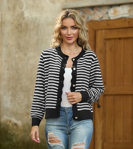 Image of GRECERELLE Women Knit Cardigan Sweaters Long Sleeve Open Front Button Down Casual Trendy Jackets Outwear