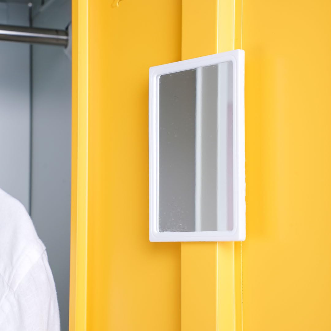 Danieli | Armadietto in metallo a 2 posti sovrapposti. Armadietto spogliatoio per palestra e ufficio con ante color giallo