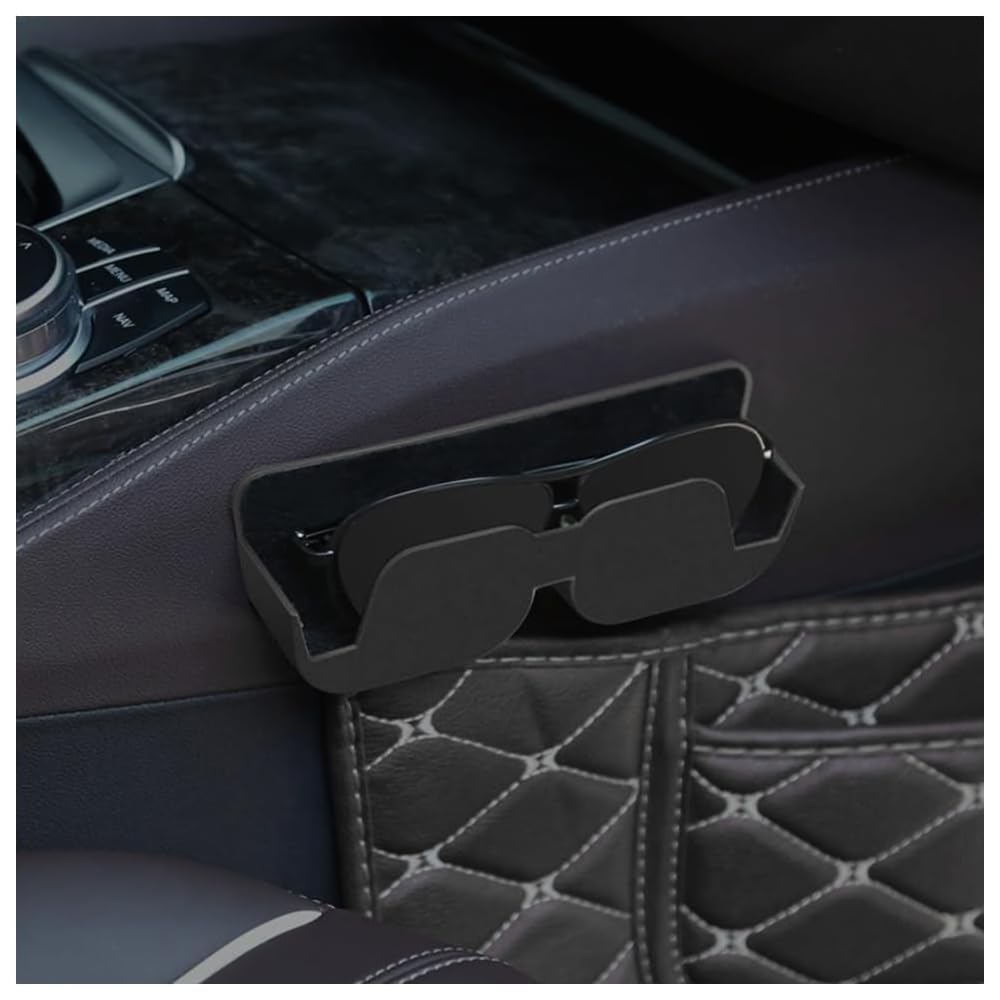 Sunglass Holder for Car Dashboard,Unique Semi-Open Sunglasses Case with Cool Design & Strong Adhesive,Universal Car Sunglass Holder Car Seat Organizer Fits Most Car Truck SUV (Black)