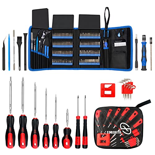 Strebito Precision Screwdriver Set 142-Piece And Reversible Screwdriver Set 17-Piece Bundle, Screw Driver Set For Electronic Repair And Home Improvement #TOP18