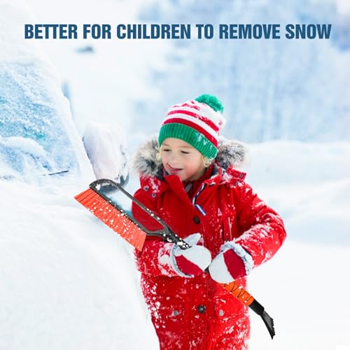 35" YeewayVeh 2-in-1 Car Snow Brush & Ice Scraper (Orange) - image 8
