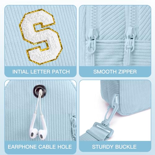 Image of Viverte Small Corduroy Sling Bag Initial Crossbody Bag Fanny Pack for Girls Personalized Birthday Gifts for Teen Girls Gifts