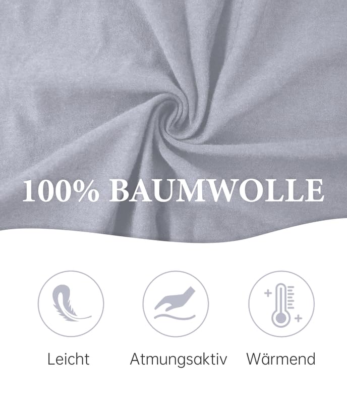 COLORFULLEAF Pijama para mujer 100% algodón largo pijama conjunto dos piezas otoño invierno pijamas manga larga traje de casa, gris, L