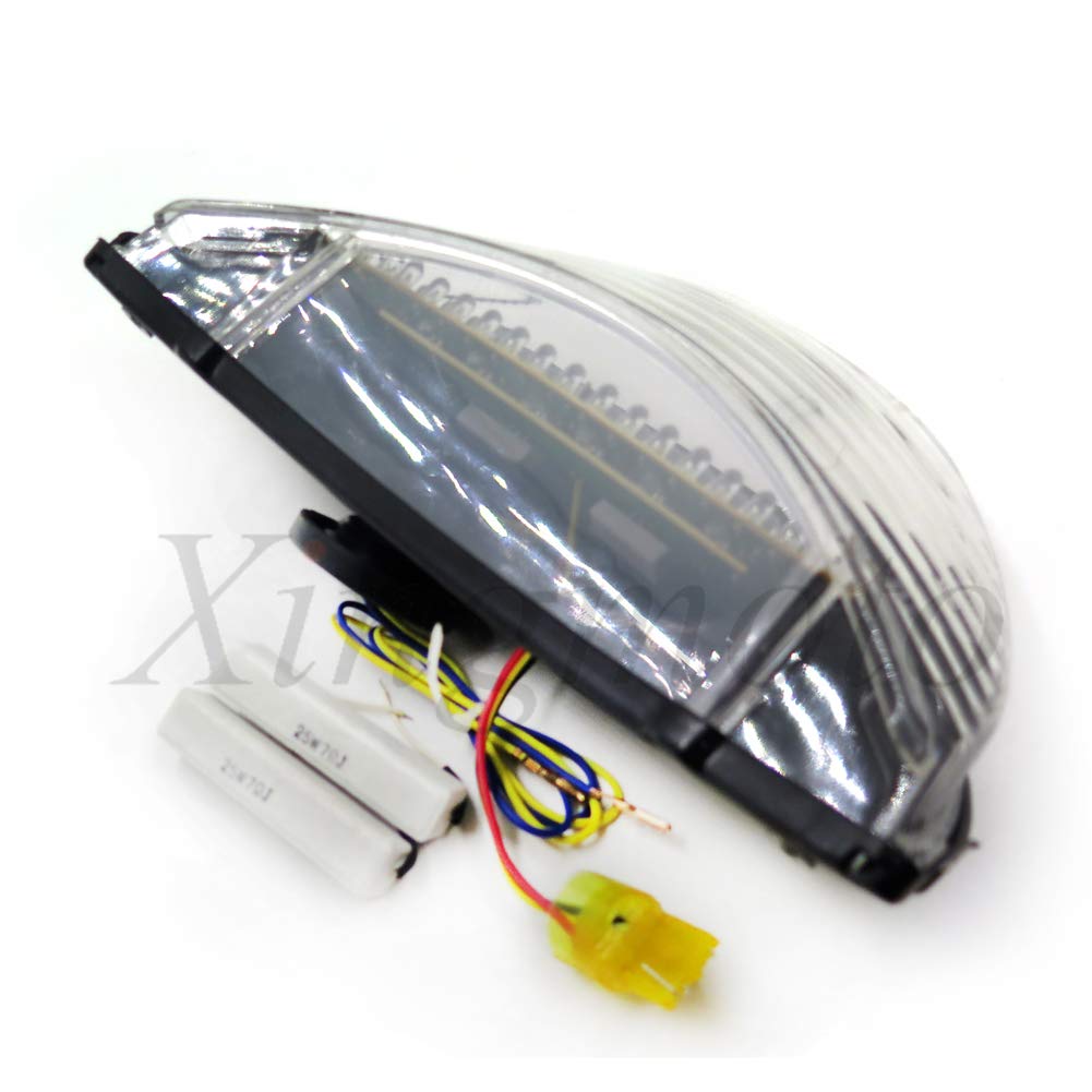 Xingmoto NBX- Motorcycle Clear Led Tail Light Brake Light with Integrated Turn Signals Indicators For Compatible with 99-00 CBR 600 F4/ 04-06 CBR600 F4I