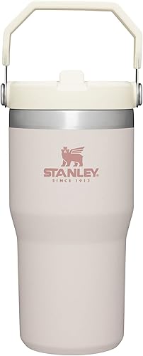 Stanley IceFlow - Vaso de acero inoxidable con aislamiento térmico, pajilla abatible, tapa antifugas para el hogar, oficina y automóvil, frío x 12