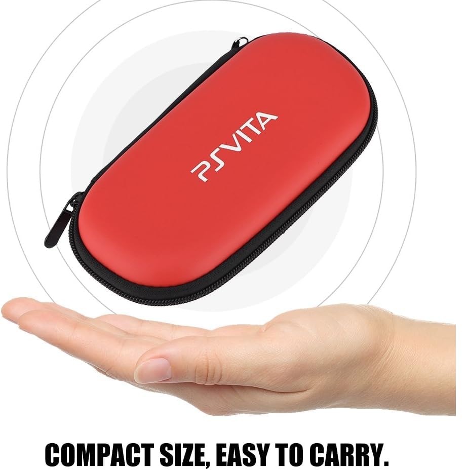 Image of TMG PS Vita Case, Carrying Case Compatible for PS Vita, Portable Travel Carrying Bag for Sony PS Vita, Waterproof and Whockproof Professional PlayStation Vita Travel Pouch (Red)