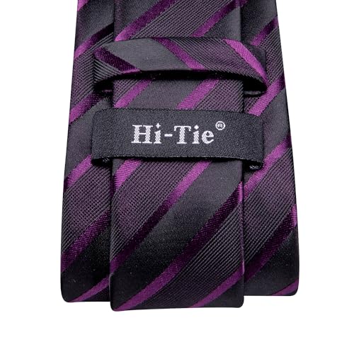 Image of Hi-Tie Men's Silk Ties Formal Woven Classic Necktie Pocket Square Cufflinks Lapel Pin Set Wedding Business