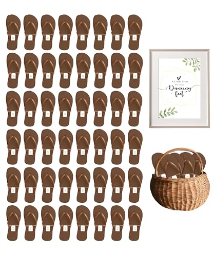 Image of Winterlace Bulk Flip Flops for Weddings | 48 Pairs | Reception Guest Slippers | Women Men Beach Pool Wholesale Sandals Pack