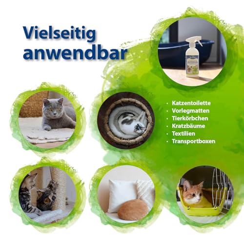 Bactador Enzymreiniger Katzenurin - Katzentoiletten Geruchsentferner Spray 500ml - Mikrobiologischer Geruchsneutralisierer - Hund/ Katzenurin Geruchsentferner: Porentiefe Reinigung in der Tierumgebung
