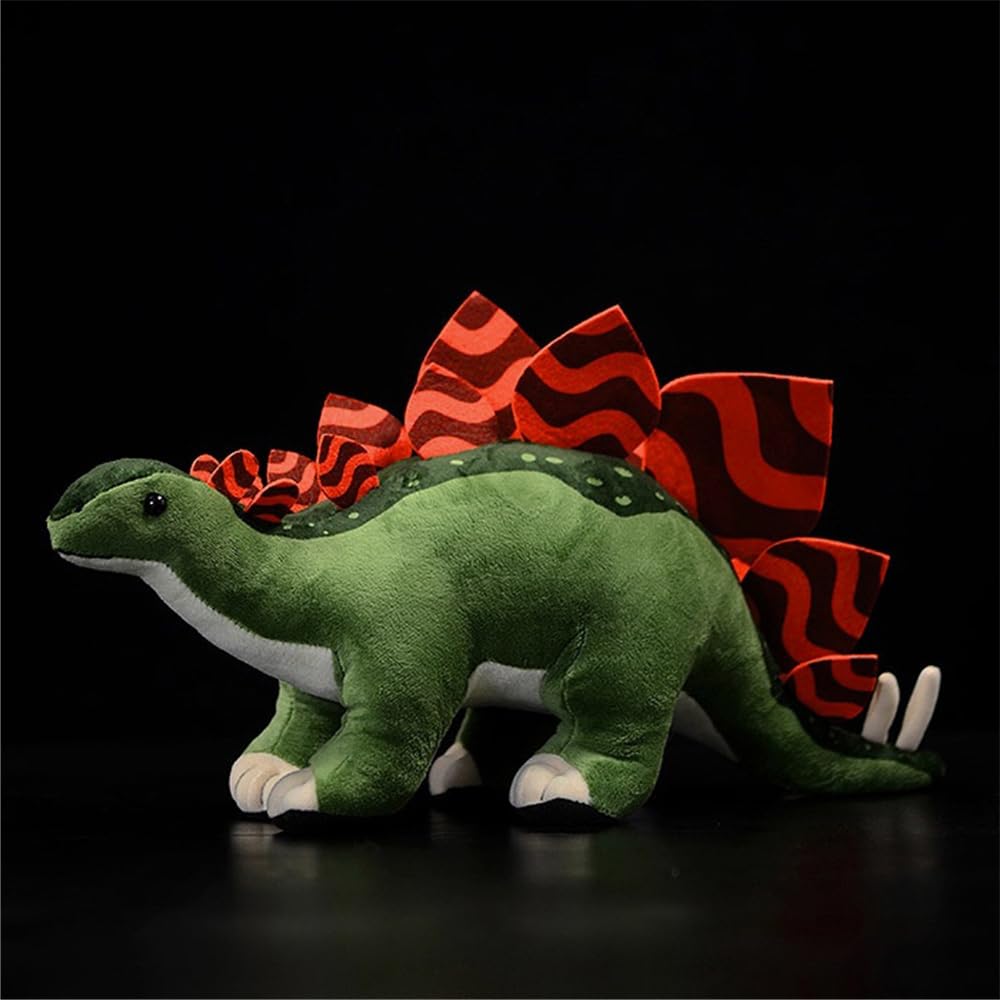 Stegosaurus Plush Stuffed Animal - Realistic Dinosaur Toy with Premium Soft Fabric, Articulated Plates, 16-Inch Lifelike Design