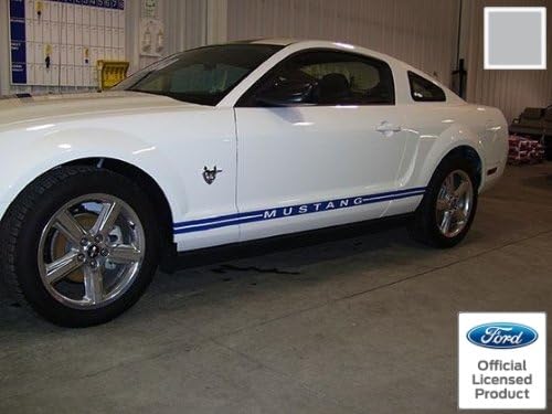 Decal Mods Adhesivos de rayas laterales para puerta de panel basculante para Ford Mustang Metallic Silver - RB - CMS