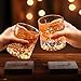 Loveyalty K9 Crystal Whiskey Glasses, Exquisite Various Flowers Hand Cut Old Fashioned Glass, High End Drinking Cup, Liquor Tumbler, Brandy Snifter, Wine Cup Black Walnut Solid Wood Mat in Gift Box