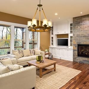 Rustic Wagon Wheel Chandelier with Seeded Glass Shade, 6 Light Round Dining Room Chandelier Wood Farmhouse Light Fixture for Living Room Kitchen Island Foyer Entryway Rustic Wagon Wheel Chandelier with Seeded Glass Shade 6 Light Round Dining Room Chandelier Wood Farmhouse Light Fixture for Living Room Kitchen Island Foyer Entryway