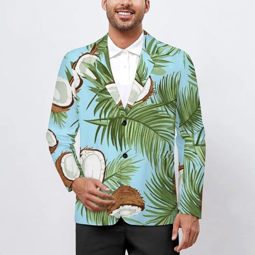 Palms and Coconut Men's Slim Suit Long-Sleeve Prom Tuxedo Classic Two Button Business Jacket2