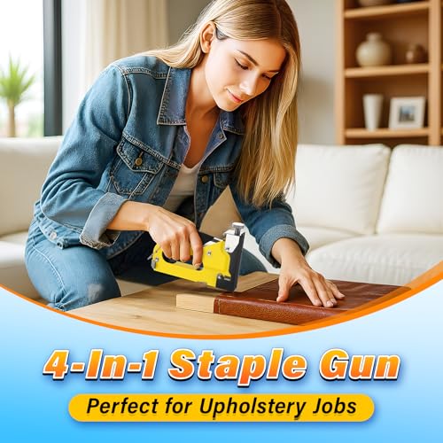 Image of DIYSELF Staple Gun Heavy Duty 4-in-1 Upholstery Stapler with 4000 Staples