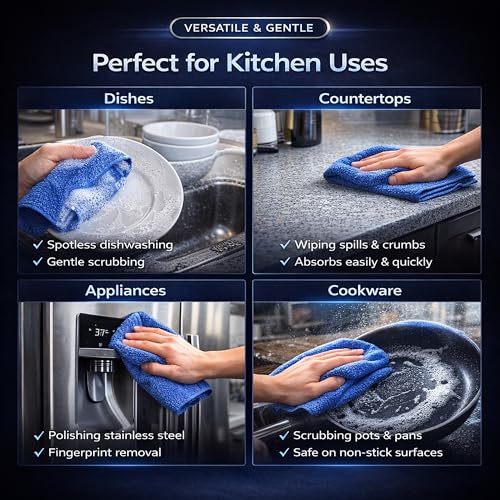Image of Cutting EDGE 380 GSM - Set of 2 - Microfiber Car Cleaning Cloth, Ultra Soft Absorbent Towel, Scratch-Free Lint-Free for Car Detailing, Exterior Interior Glass, Blue (30 x 30 cm)
