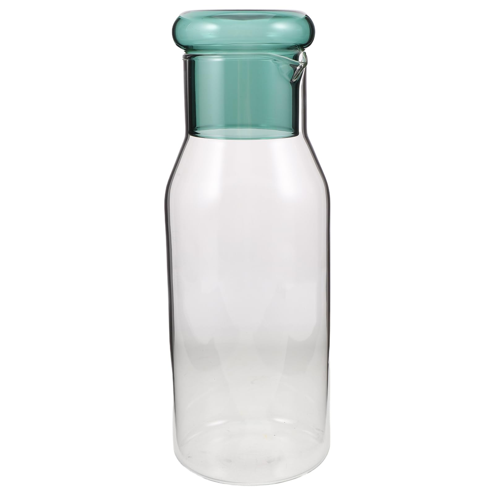 Ciieeo Clear Glass Carafe with Lid Stylish Beverage Dispenser for Juice and Water Single Serve Design for Nightstand and Kitchen Heat Resistant for Cold Drinks