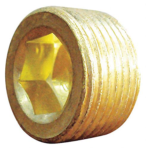 Countersunk Plug, Brass, 3/4 In, MNPT