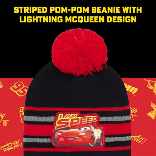 Disney Boys Toddler Winter Hat, Scarf & Mittens Set 2-4 Or Cars Lightning McQueen Hat, Scarves & Kids Gloves Sets 4-73