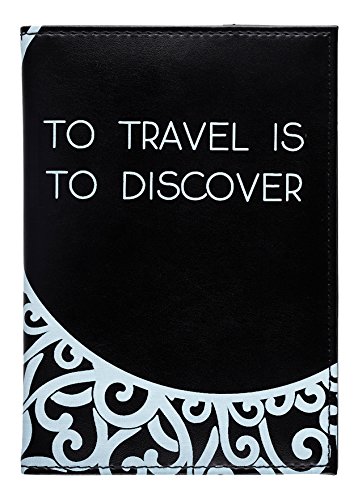 LAROOM paspoort-etui, beschermhoes van PU-kunststof en polyester, zwart