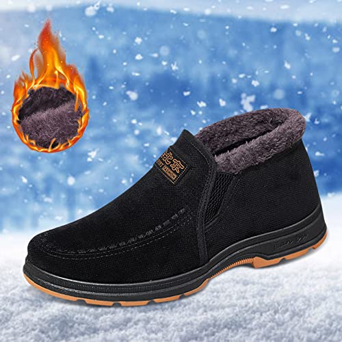 Winter Shoes for Men Fur Warm Non-Slip Lightweight Casual Walking Ankle Shoes Slip on Winter Boots Snow Shoes for Mens2