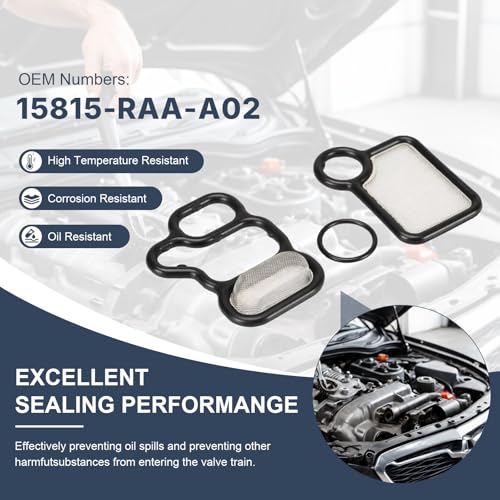 Image of 15815-RAA-A02 15815-PNA-003 Cylinder Head Solenoid Valve Gasket Kit for Honda Acura RDX Accord /Accord CROSSTOUR /CROSSTOUR /Odyssey /Pilot 3.5L /for 2003-2007 Honda Accord 2.4