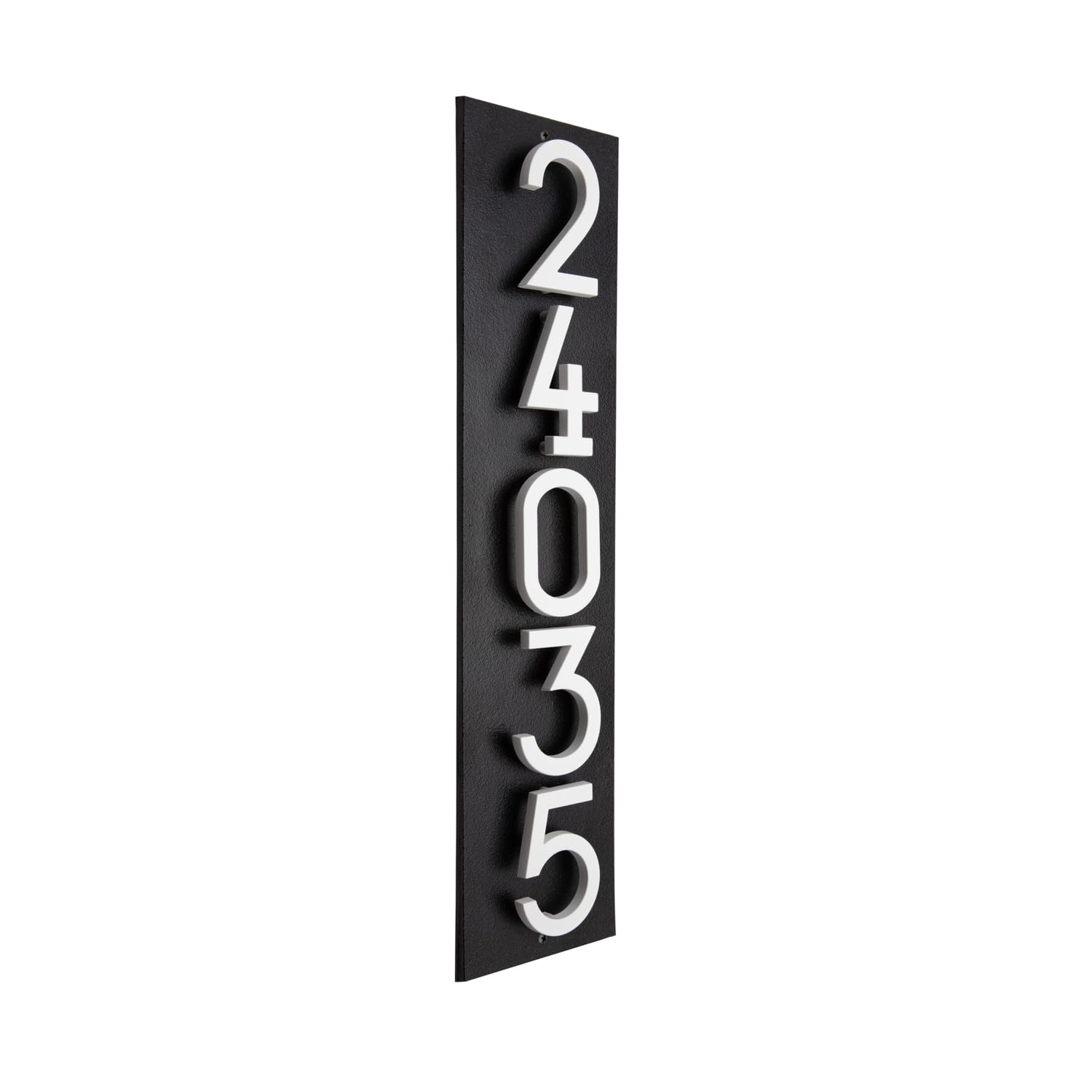 Whitehall Personalized House Number Plaque for Outside Modern 5 Number Vertical Home Address Signs Decorative Elegant Wall Sign Plate Black White