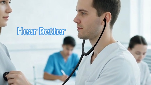 Image of FriCARE Dual Head Stethoscope - Stethoscopes for Nurses, Medical Nursing Students, Paramedics /EMT /LVN /VNA Backup Estetoscopio, Matte Black Tube & Chestpiece Finish