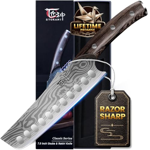 SYOKAMI Nakiri Knife, 7.2 Inch Japanese Inspired...
