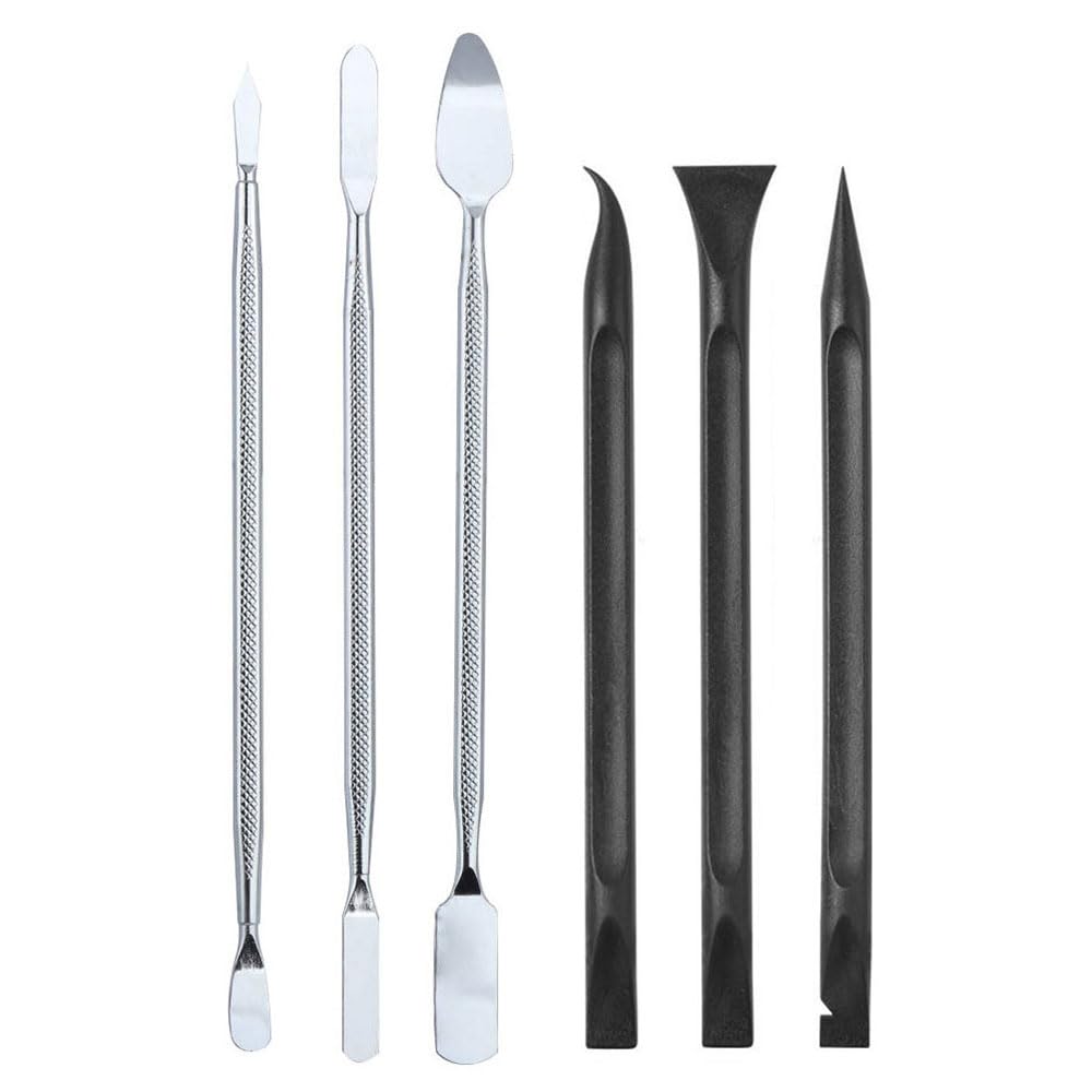 Heavy Duty Metal Spudger Anti-static Plastic Spudger Opening Prying Tools for Mobile Phone Tablet Laptop Screen Repair Kit (6 in 1 Kit)