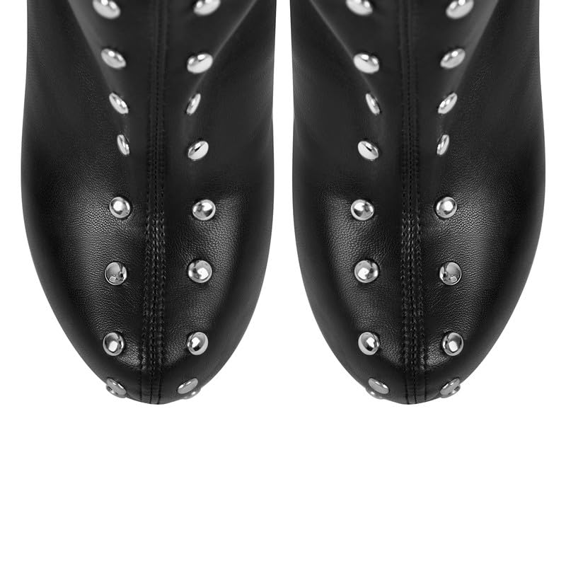 sexytag Platform Boots for Women Rivet Thigh High Boots Stretch Stiletto Heels Wide Calf Over Knee Boots4