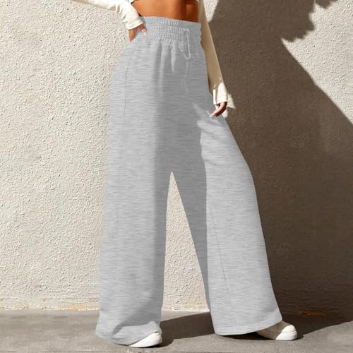 High Waisted Pants for Women Fold Over Tummy Control Baggy Sweatpants Cotton Casual Wide Leg Pants Palazzo Lounge Pants3