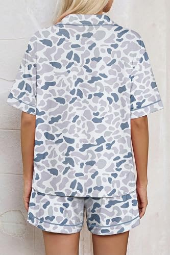 Image of KevaMolly Womens Floral Pajama Set 2026 Summer Flower Print Sleepwear with Notch Collar and Drawstring Shorts