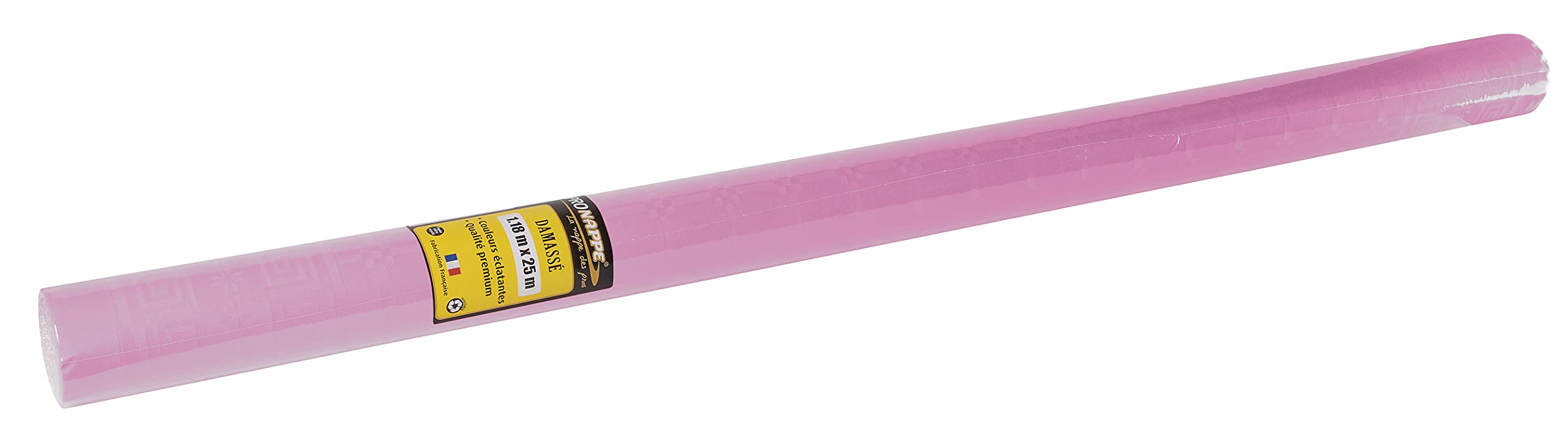 Pro Nappe R482586I Profesjonalny obrus ze wzorem papieru damaszkowego w rolce 25m długości x 1,18m szerokości jednorazowy, uniwersalny szykowny i klasyczny nakrycie stołu 1 sztuka kolor pudrowy róż